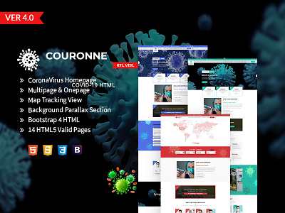 Couronne - Corona virus (Covid-19) HTML Template