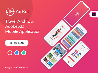 Airbus - Travel Adobe XD Mobile Application UI Elements