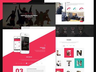 Length | One Page PSD Template agency bootstrap business circle creative flat multipurpose one page photography portfolio triangle webstrot