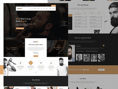 Barber - Hair Salon Bootstrap PSD Template