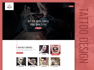 Crafter Tattoo - Body Art Bootstrap PSD Template artist artistic body art creative hipster ink inked modern piercing shop tattoo webstrot