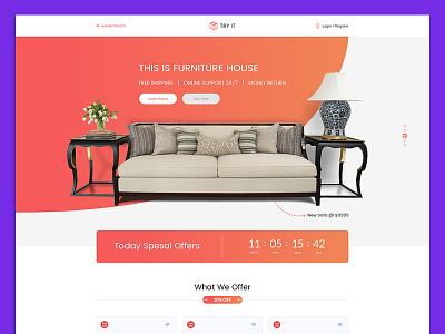 Tryit - Product Offer Landing Page HTML Template affiliate bootstrap christmas design discount furniture landing page item sales landing page logo mobile offers multipurpose offers product landing page product marketing product sale sale shopping startup typography webstrot