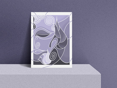 The Buddha Effect abstract design digital painting illustration monotone painting vector