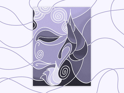 The Buddha Effect! abstract buddha design digital painting illustration monochrome painting purple