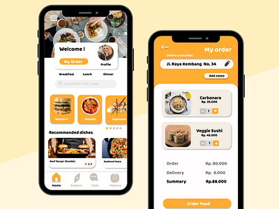 Food Order Application branding design food app illustration logo ui ux