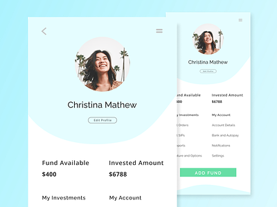 User Profile for Investment Mobile Application