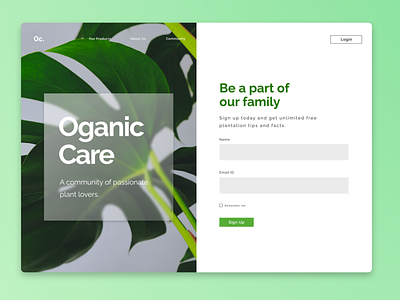 Sign Up page for Organic Company daily ui design figma graphic design minimal design mobile ui organic sign up sign up page sign up ui tab ui tablet interface design tablet ui ui and ux ui and ux design ui design
