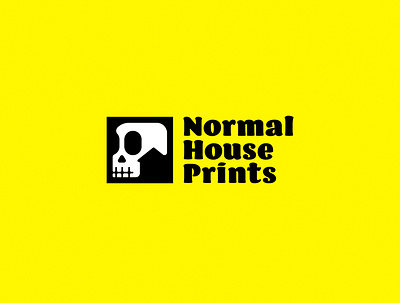 Normal House Prints Logo black and white bold design etsy home house icon logo logo design print shop skull skulls vector