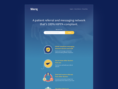 Welcome Lander homepage landing page medical single page startup