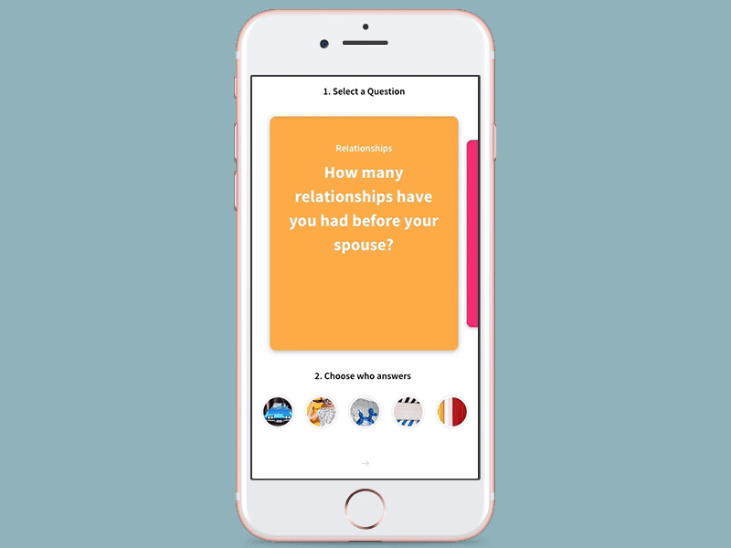 Question Selection ios prototype ux