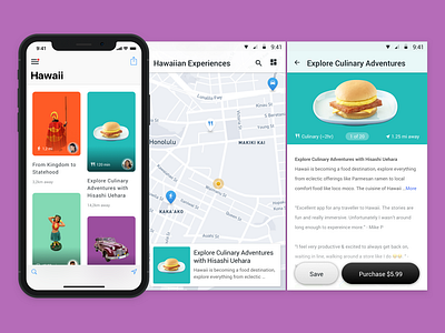 iOS Geo Located Guided Tours hawaii interface ios map tour ux