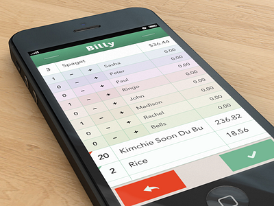 Billy Splits, Splitting Screen bill ios iphone receipt restaurant split