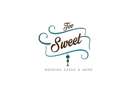 TOO SWEET branding cake logo design logo weddings