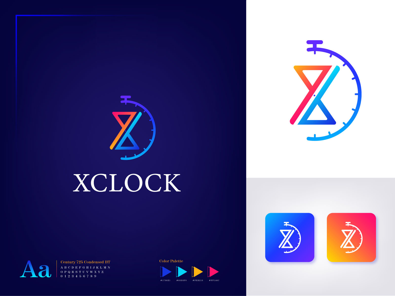 Xclock logo design by Ashikur Rahaman on Dribbble