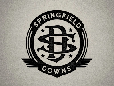 Springfield Downs dog logo monogram racing simpsons springfield downs vintage