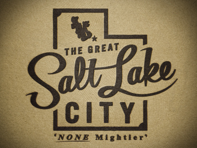 The Great Salt Lake City salt lake city script state utah vintage