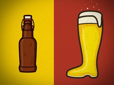 Let's Get More Tipsy beer boot bottle glass icon illustration suds tipsy