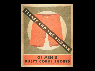 Men's Dusty Coral Shorts coral halftone illustration poster psa shorts sign vintage