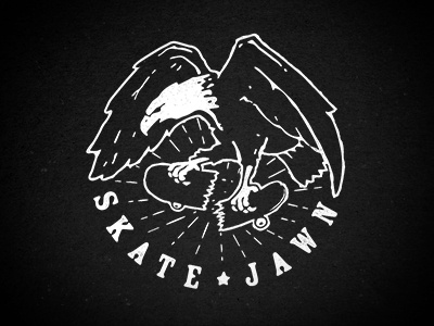 Skate Jawn eagle illustration skateboard vintage