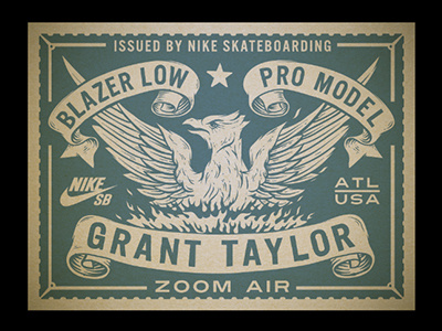 Nike Grant Taylor Blazer Low atl banner bird blazer flames grant taylor illustration nike phoenix tag vintage
