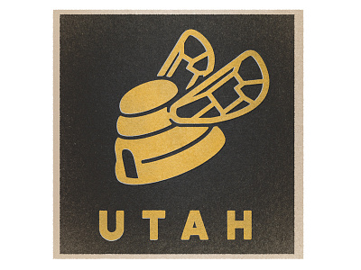 UTAH bee beehive salt lake city state thick lines utah vintage wing