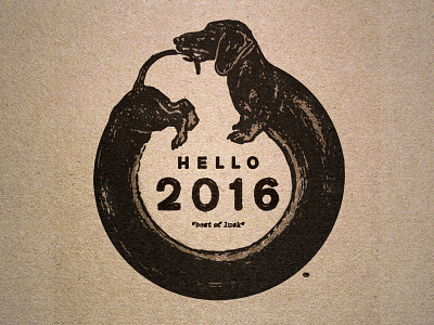 2016 2016 dachshund dog luck ouroboros pup tail vintage