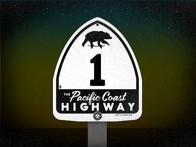 the Pacific Coast Highway 1 bear california pch rambling reading road trip script sign stars sunset vintage