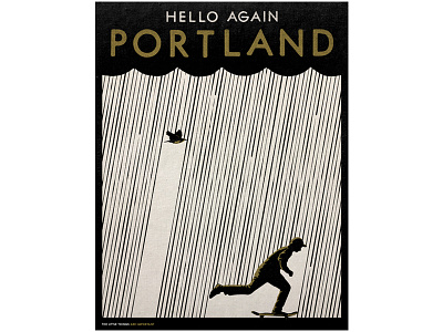 hello again Portland bird clouds hello oregon portland rain skateboard travel