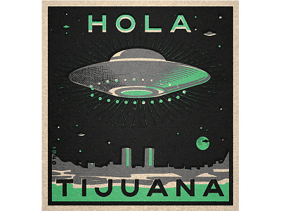Hola Tijuana! flying saucer hello hola matchbook mexico tijuana travel ufo vintage