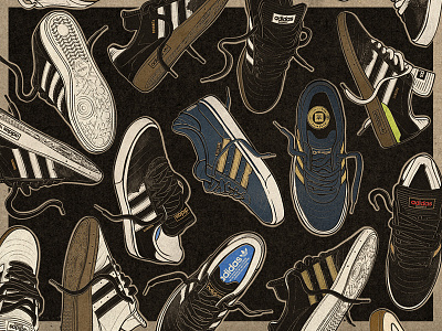 Adidas Busenitz Shoes adidas busenitz dennis illustration pile shoes skateboarding vintage