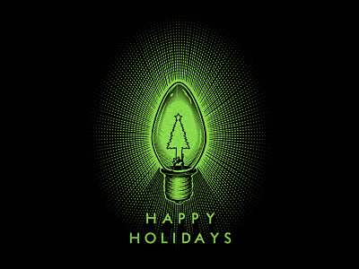 Happy Holidays! bulb christmas holidays illustration tree