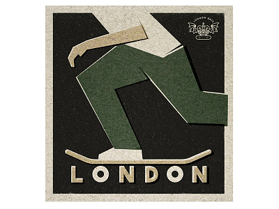 Hello London bats illustration logo london skateboard vintage