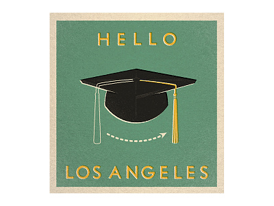 HELLO LA! graduation illustration la los angeles travel vintage