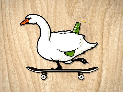Copenhagen Cruiser! beer copenhagen illustration skateboard swan travel