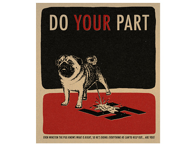 EVERYTHING HE CAN illustration pug puppy seriouslypeoplewhatthefuck vintage