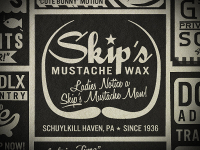 Skip's Mustache Wax ad mustache vintage