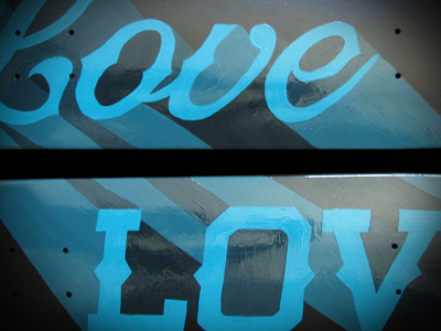 Groomsmen Board - Mom and Dad hand painted love script skateboard