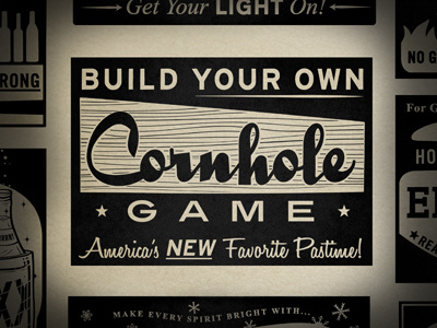 Cornhole ad cornhole game vintage
