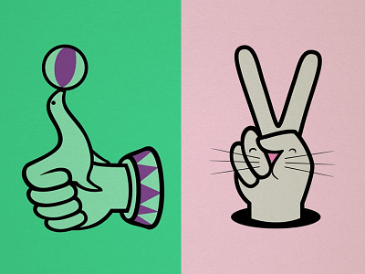 Peace! & Seal Of Approval bunny design hands seal