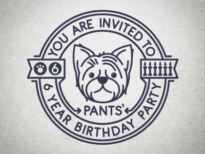 Pants Party birthday bone candles dog pants party paw puppy