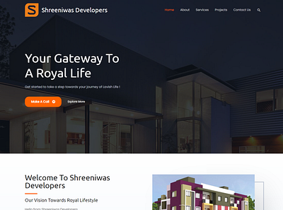 Shreeniwas Developers animation design flat krishnawankhede kwinfosys minimal realestare shop shreeniwasdevelopers ui ux web webdesign wordpress