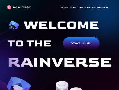 RAINVERSE - Metaverse landing page Figma 3d branding design graphic design illustration krishnawankhede logo metaverse minimal ui ux vector