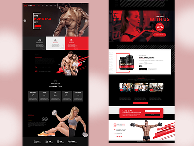 Fitnesszone branding design landing page ui ux website design website development