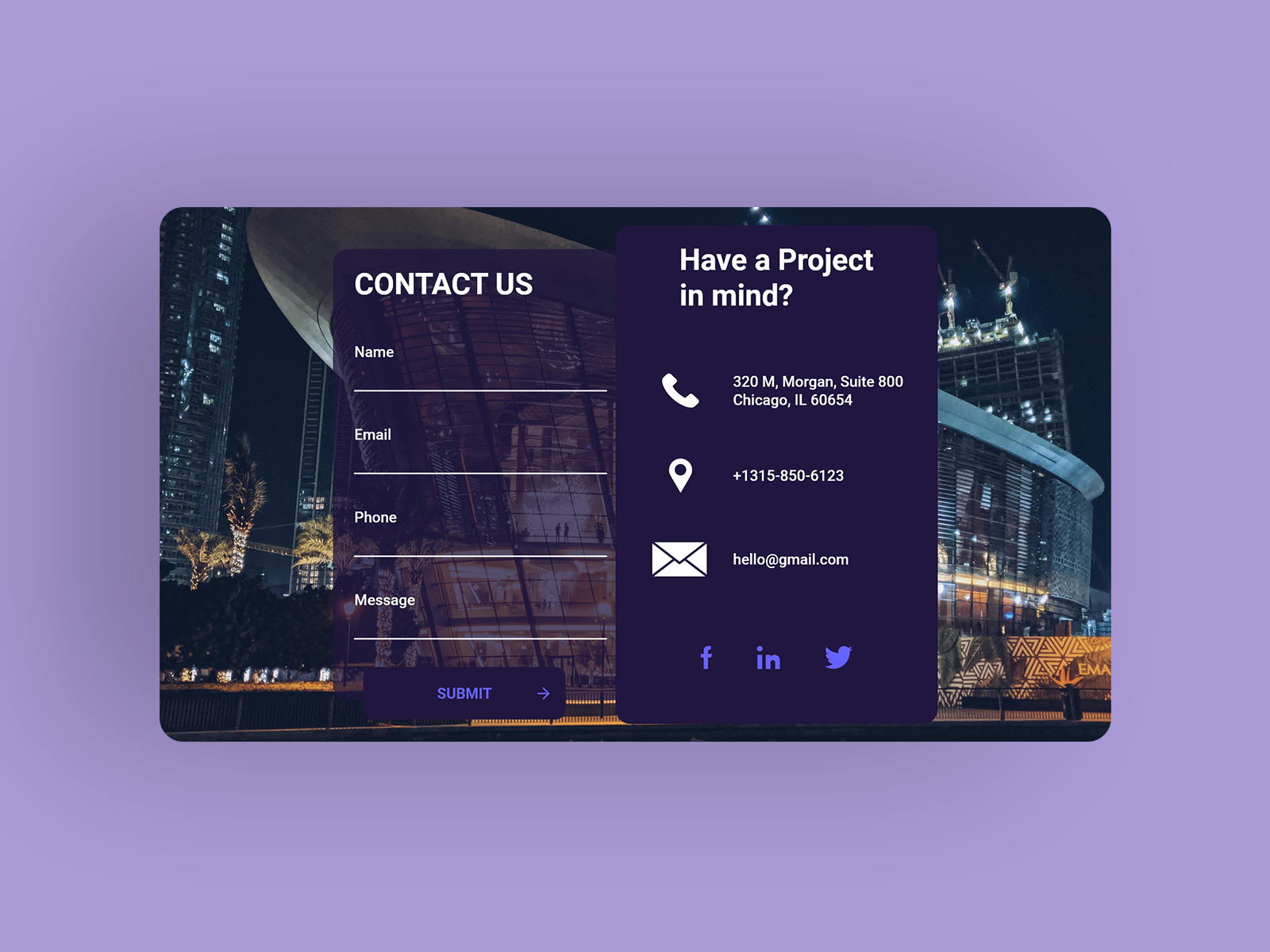 Contact Us - Daily UI 28 by Aditya Tiwari on Dribbble