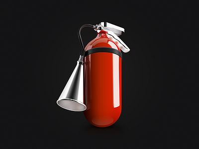 Fire Extinguisher fire metal red