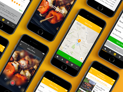 Samoza - User Flow foodie foodtech location mobile ui ux