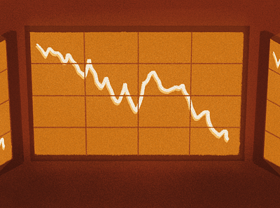 Market Panic crash crypto graph illustration market orange screen