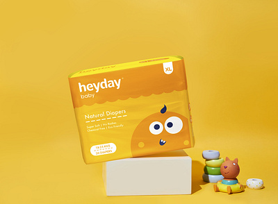 Heyday Baby Diaper - Packaging Design branding design graphic design illustration packaging typography