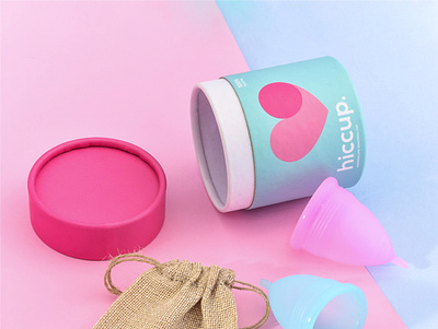 Hiccup: Menstrual Cups - Branding & Packaging branding design graphic design illustration logo menstrual cups pack design packaging sustainable typography vector