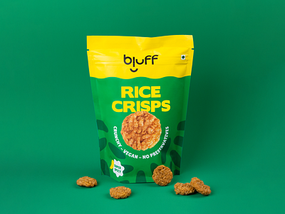 Bluff Snacks - Rice Crisps: Packaging Design branding design graphic design illustration logo packaging typography ui vector